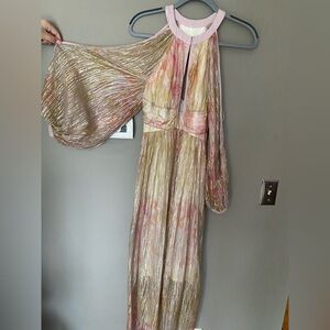BL^NK LONDON Elegant Formal Multicolor Metallic Maxi Dress Size Small